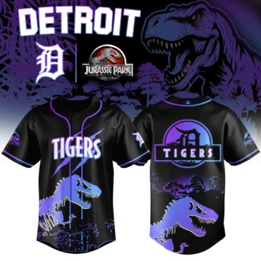 Detroit Tigers MLB x Jurassic World Prehistoric Night Baseball Jersey