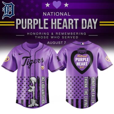 Detroit Tigers MLB x USA Purple Heart Day Baseball Jersey