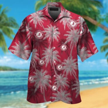 Alabama Crimson Tide Design Hawaiian Short Sleeve Tropical Elegance Shirt