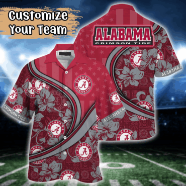Alabama Crimson Tide Ncaa Us Flag Hawaiian Shirt Custom Summer Aloha Shirt
