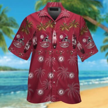 Alabama Crimson Tide Unique Design Hawaiian Tropical Short Sleeve Shirt