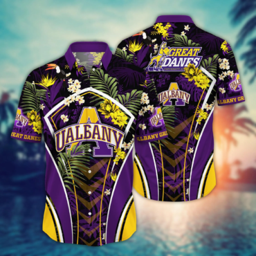 Albany Great Danes Ncaa Hawaiian Shirt Straw Hats Aloha Shirt