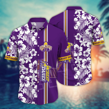 Albany Great Danes Ncaa Hawaiian Shirt Tan Linestime Aloha Shirt