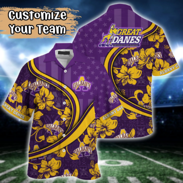 Albany Great Danes Ncaa Us Flag Hawaiian Shirt Custom Summer Aloha Shirt
