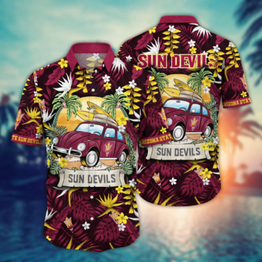Arizona State Sun Devils Ncaa Hawaiian Shirt Evening Strollstime Aloha Shirt