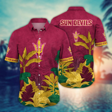 Arizona State Sun Devils Ncaa Hawaiian Shirt Leisure Aloha Shirt