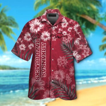 Arkansas Razorbacks Hawaiian Button Up Design Short Sleeve Elegance Shirt