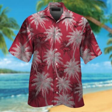 Arkansas Razorbacks Hawaiian Tropical Short Sleeve Button Up Exclusive Design