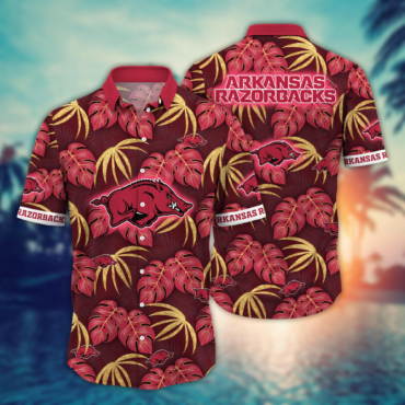 Arkansas Razorbacks Ncaa Hawaiian Shirt Leisure Aloha Shirt