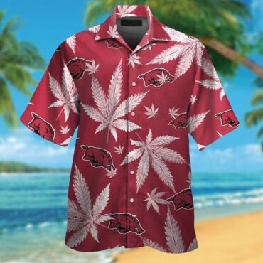 Arkansas Razorbacks Tropical Design Hawaiian Short Sleeve Unique Shirt