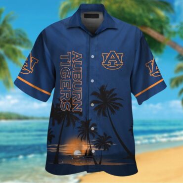 Auburn Tigers Hawaiian Design Shirt Tropical Elegance Short Sleeve Button Up