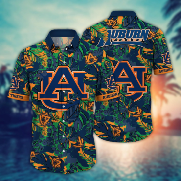 Auburn Tigers Ncaa Hawaiian Shirt Ocean Waves Aloha Shirt