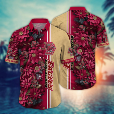 Boston College Eagles Ncaa Hawaiian Shirt Custom Summertime Aloha Shirt