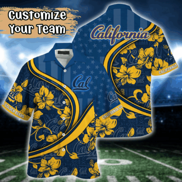 California Golden Bears Ncaa Us Flag Hawaiian Shirt Custom Summer Aloha Shirt