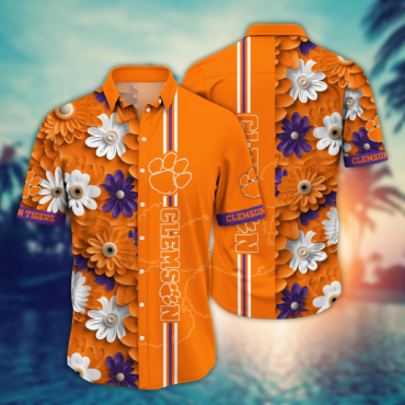 Clemson Tigers Ncaa Hawaiian Shirt Blazing Aloha Shirt
