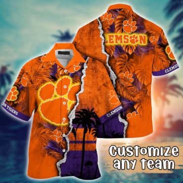 Clemson Tigers Ncaa Hawaiian Shirt Custom Sandals Aloha Shirt