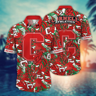 Cornell Big Red Ncaa Hawaiian Shirt Garden Parties Aloha Shirt