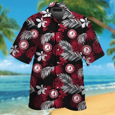 Alabama Crimson Tide Tropical Design Hawaiian Short Sleeve Unique Shirt