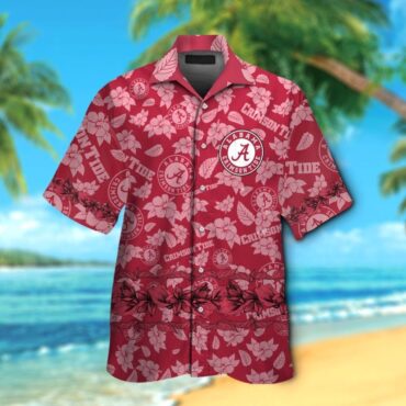 Alabama Crimson Tide Tropical Hawaiian Short Sleeve Shirt
