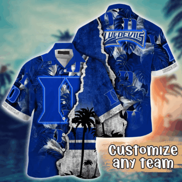 Duke Blue Devils Ncaa Hawaiian Shirt Custom Parasols Aloha Shirt