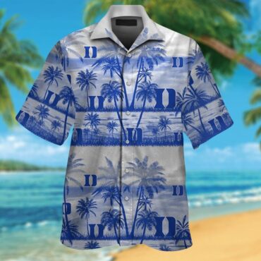 Duke Blue Devils Short Sleeve Button Up Tropical Hawaiian Shirt Ver026