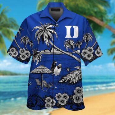 Duke Blue Devils Short Sleeve Button Up Tropical Hawaiian Shirt Ver030