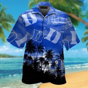 Duke Blue Devils Short Sleeve Button Up Tropical Hawaiian Shirt Ver031