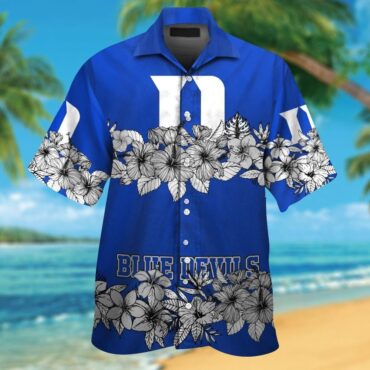 Duke Blue Devils Short Sleeve Button Up Tropical Hawaiian Shirt Ver06
