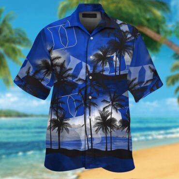 Duke Blue Devils Short Sleeve Button Up Tropical Hawaiian Shirt