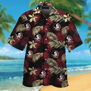 Florida State Seminoles Short Sleeve Button Up Tropical Hawaiian Shirt