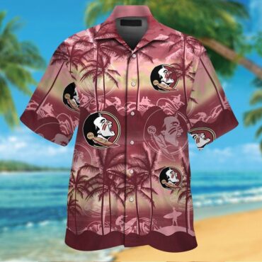 Florida State Seminoles Short Sleeve Button Up Tropical Hawaiian Shirt