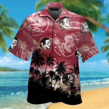 Florida State Seminoles Short Sleeve Button Up Tropical Hawaiian Shirt