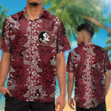 Florida State Seminoles Short Sleeve Button Up Tropical Hawaiian Shirt