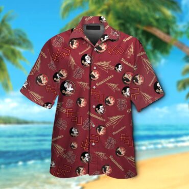 Florida State Seminoles Short Sleeve Button Up Tropical Hawaiian Shirt