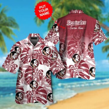 Florida State Seminoles Short Sleeve Button Up Tropical Hawaiian Shirt