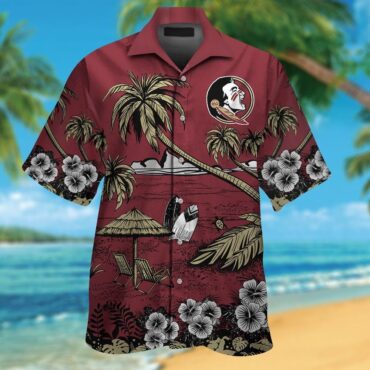Florida State Seminoles Short Sleeve Button Up Tropical Hawaiian Shirt