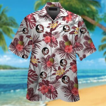 Florida State Seminoles Short Sleeve Button Up Tropical Hawaiian Shirt