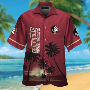 Florida State Seminoles Short Sleeve Button Up Tropical Hawaiian Shirt
