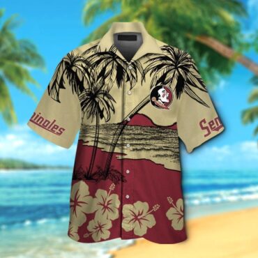 Florida State Seminoles Short Sleeve Button Up Tropical Hawaiian Shirt