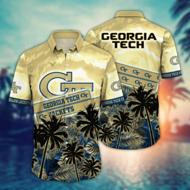 Georgia Tech Yellow Jackets Ncaa Hawaiian Shirt Breezy Aloha Shirt