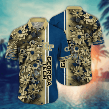 Georgia Tech Yellow Jackets Ncaa Hawaiian Shirt Custom Surfing Aloha Shirt