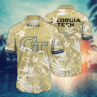 Georgia Tech Yellow Jackets Ncaa Hawaiian Shirt Julytime Aloha Shirt