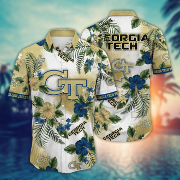 Georgia Tech Yellow Jackets Ncaa Hawaiian Shirt Lemonade Standstime Aloha Shirt