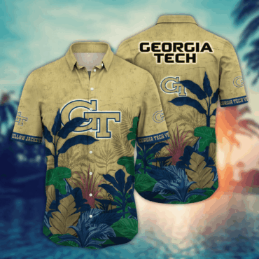 Georgia Tech Yellow Jackets Ncaa Hawaiian Shirt Picnics Aloha Shirt