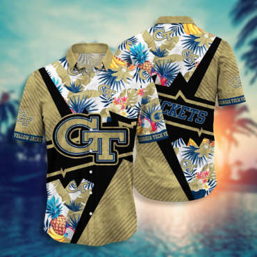 Georgia Tech Yellow Jackets Ncaa Hawaiian Shirt Sun Dresses Aloha Shirt