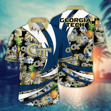 Georgia Tech Yellow Jackets Ncaa Hawaiian Shirt Sunlit Aloha Shirt