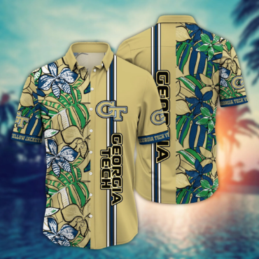 Georgia Tech Yellow Jackets Ncaa Hawaiian Shirt Tropical Aloha Shirt