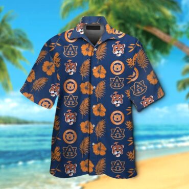 Auburn Tigers Short Sleeve Shirt Button Up Tropical