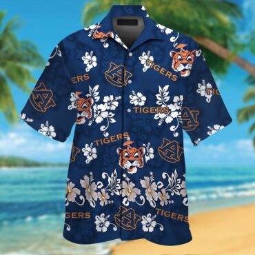 Auburn Tigers Tropical Shirt Short Sleeve Button Up