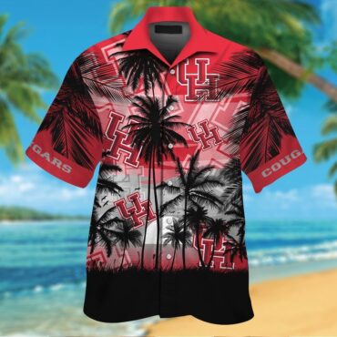 Houston Cougars Short Sleeve Button Up Tropical Shirt Hawaiian Shirt
